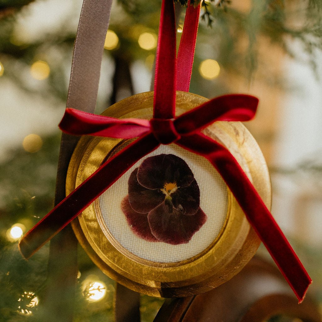 Birth Flower Ornament - Pressed Floral Wedding Bouquet Preservation